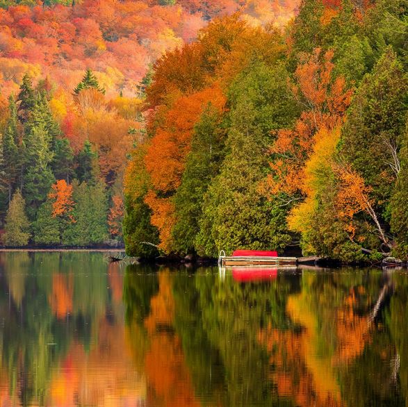 la region des Laurentides en automne au Quebec